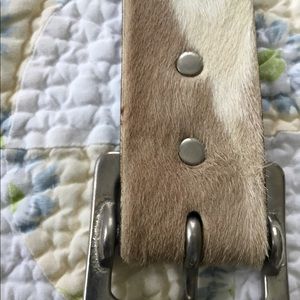 Pony hair leather embellished belt last chance